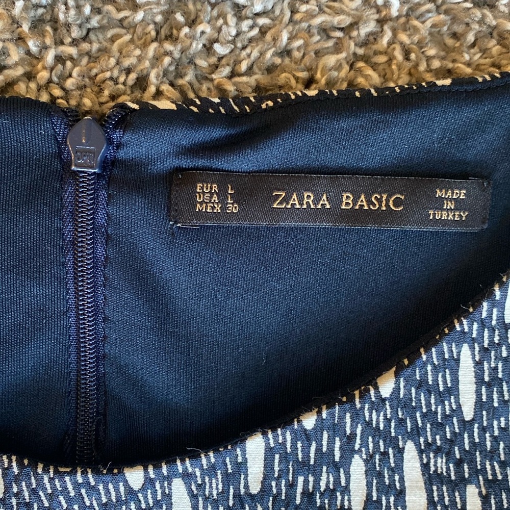 Zara Basic Black W/ White Raindrop Sleeveless Dre… - image 4